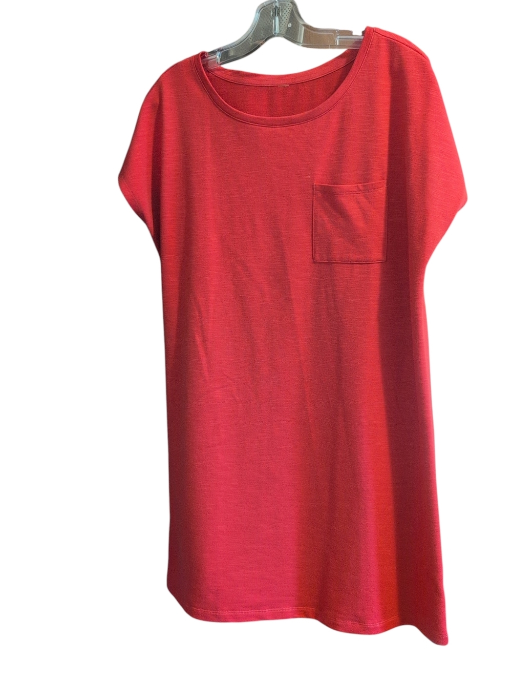 Hyba Women’s Medium Red T-Shirt Dress Pocket Casual Shift Athleisure Mini Dress